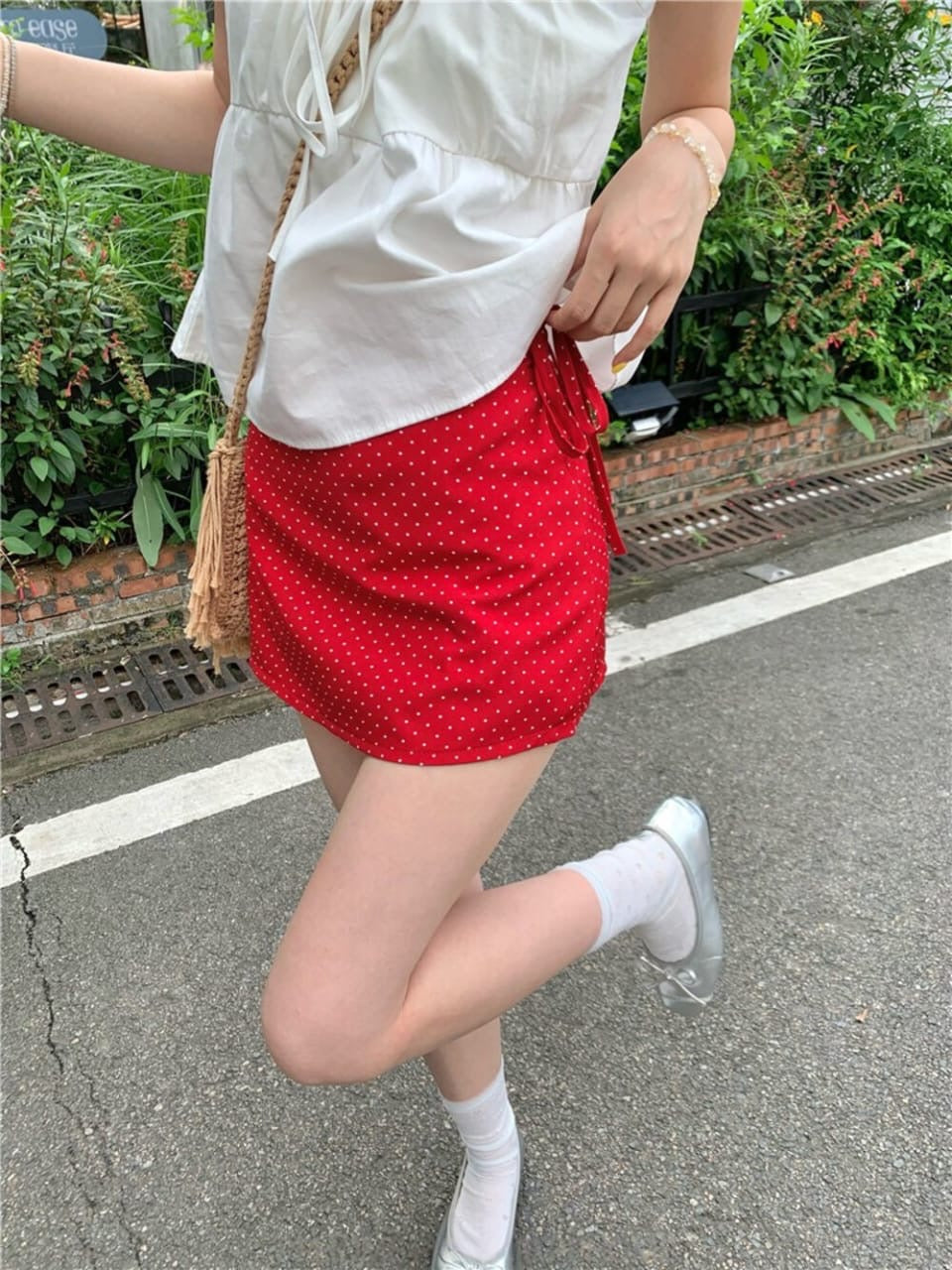Bow Tie Polka A-Line Skirt