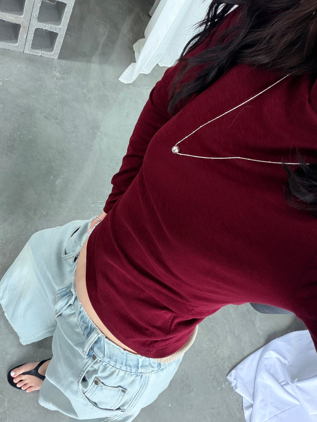 Mock Neck Long Sleeve Tee