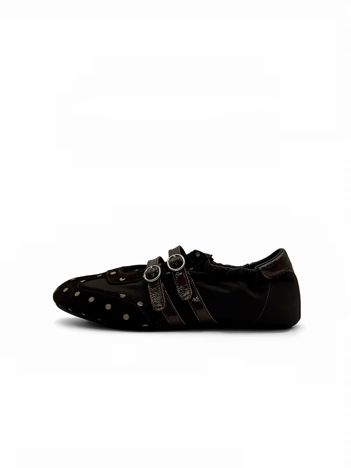 Double Strap Mary Jane Flats - Brown