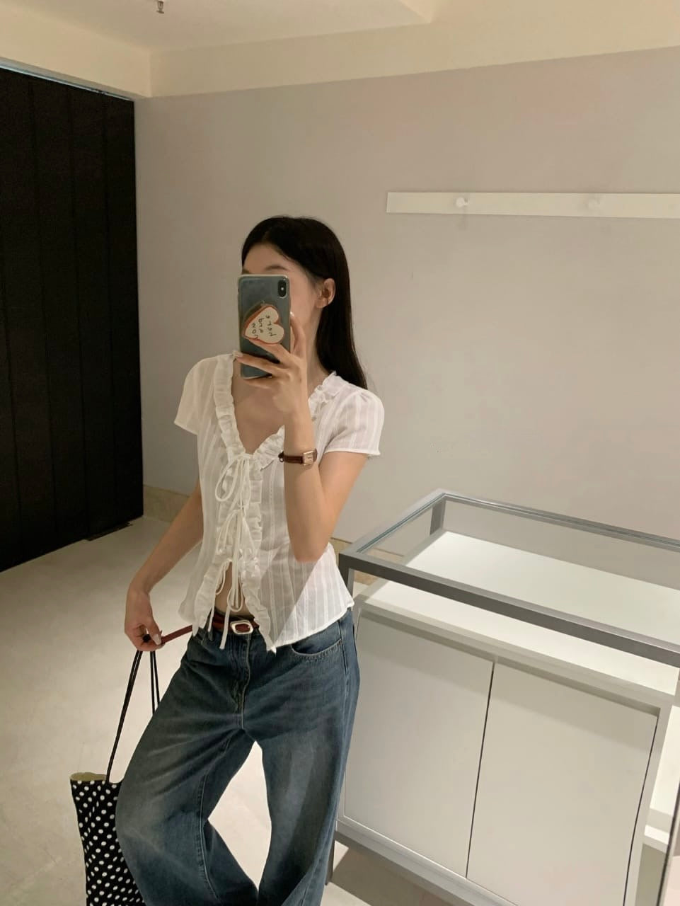 Ruffle Tie Blouse