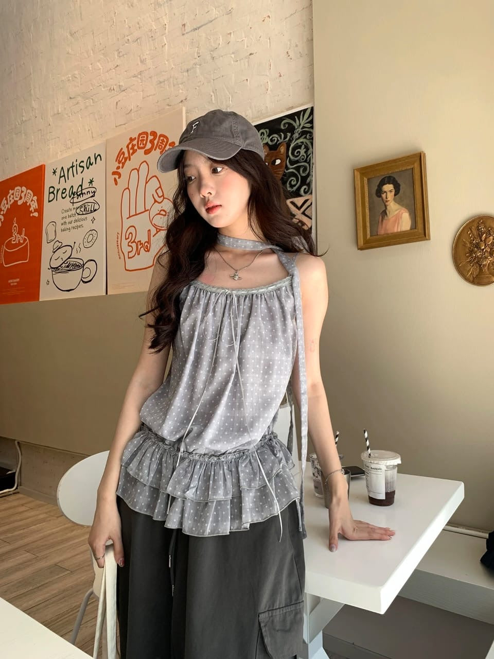 Ruffle Polka Dot Cami