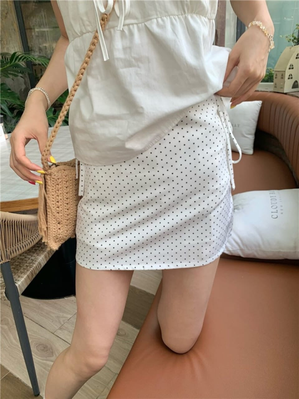 Bow Tie Polka A-Line Skirt