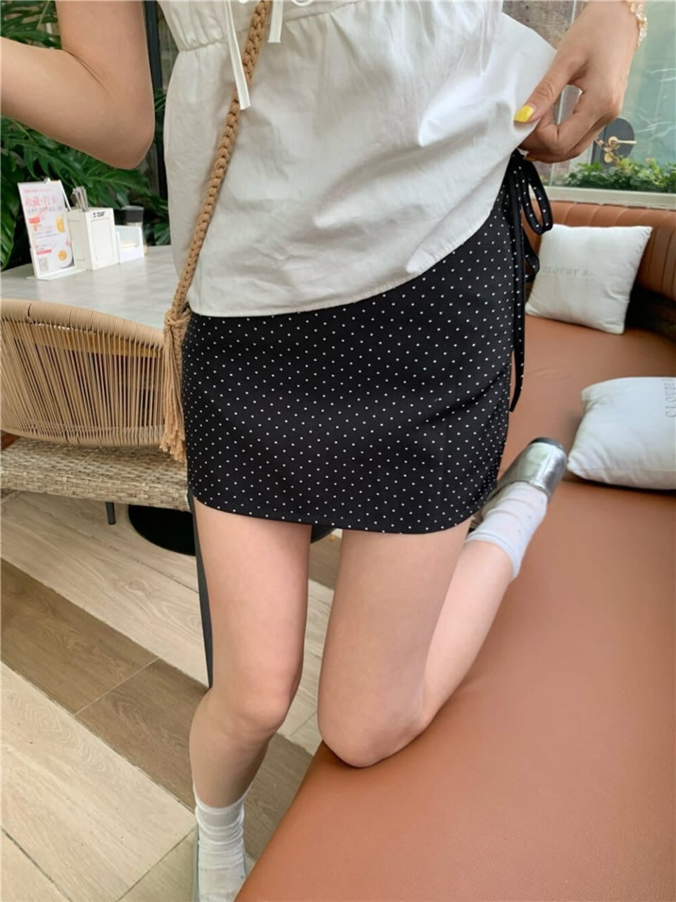 Bow Tie Polka A-Line Skirt