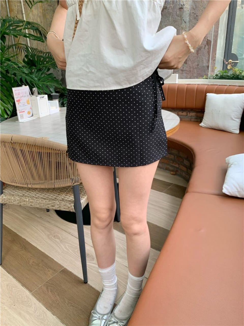 Bow Tie Polka A-Line Skirt