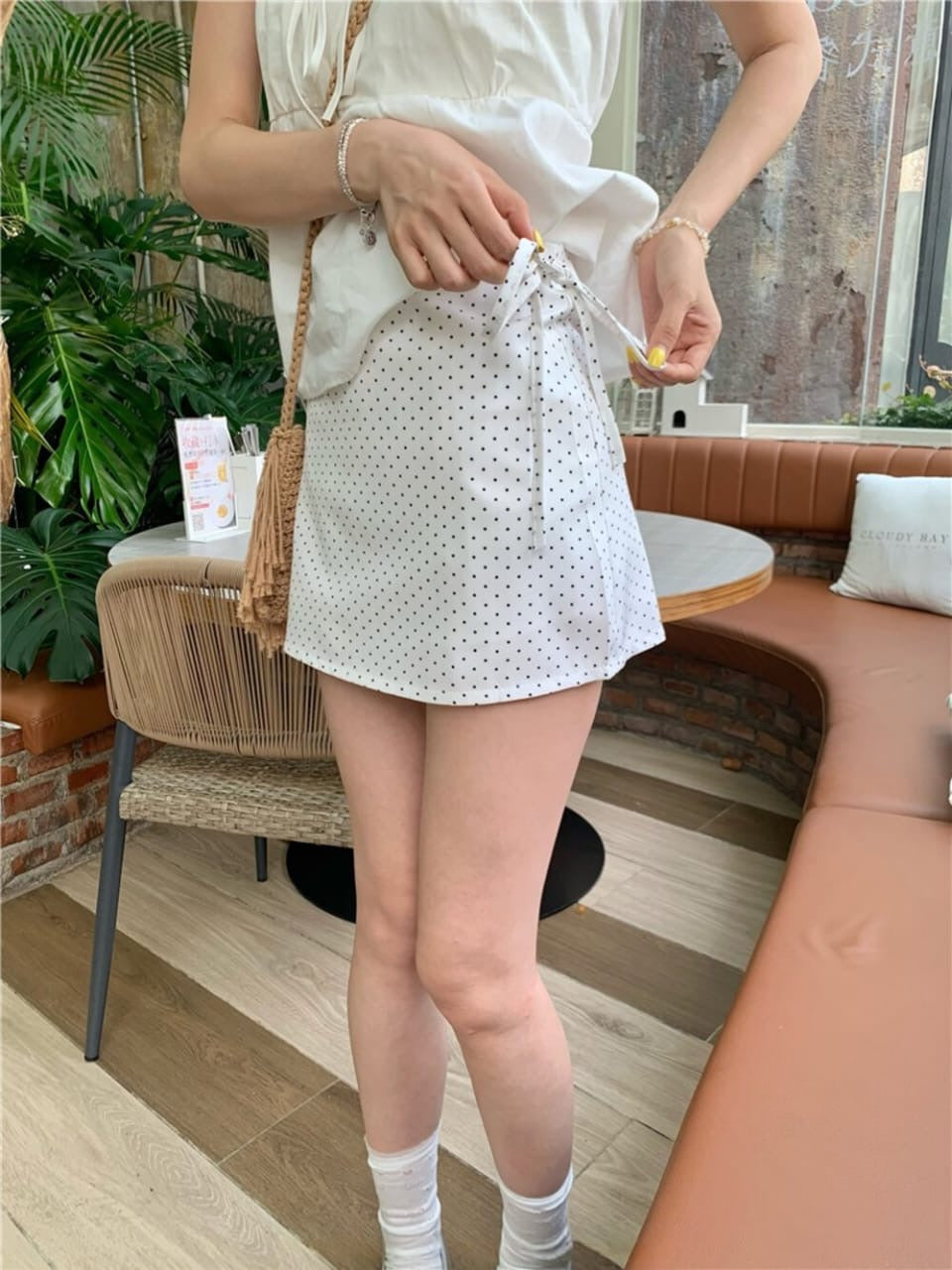 Bow Tie Polka A-Line Skirt