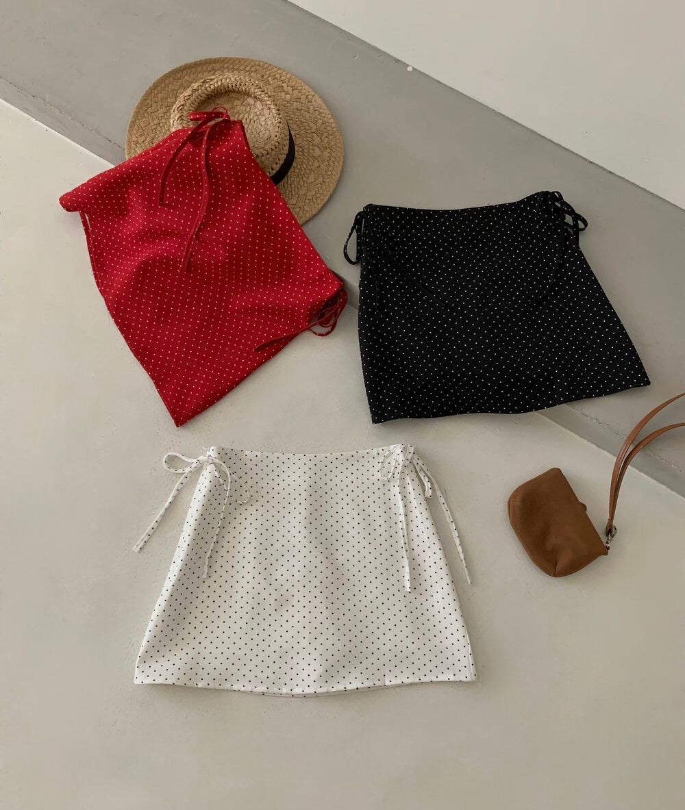 Bow Tie Polka A-Line Skirt