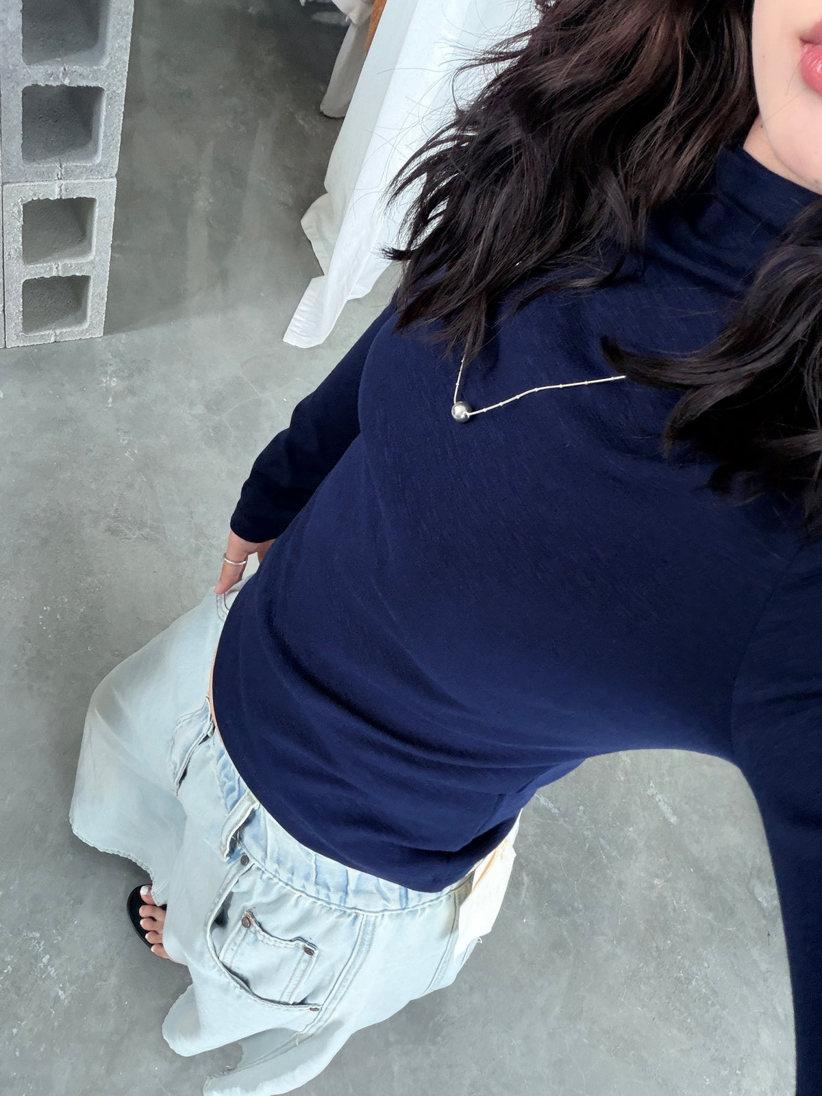 Mock Neck Long Sleeve Tee