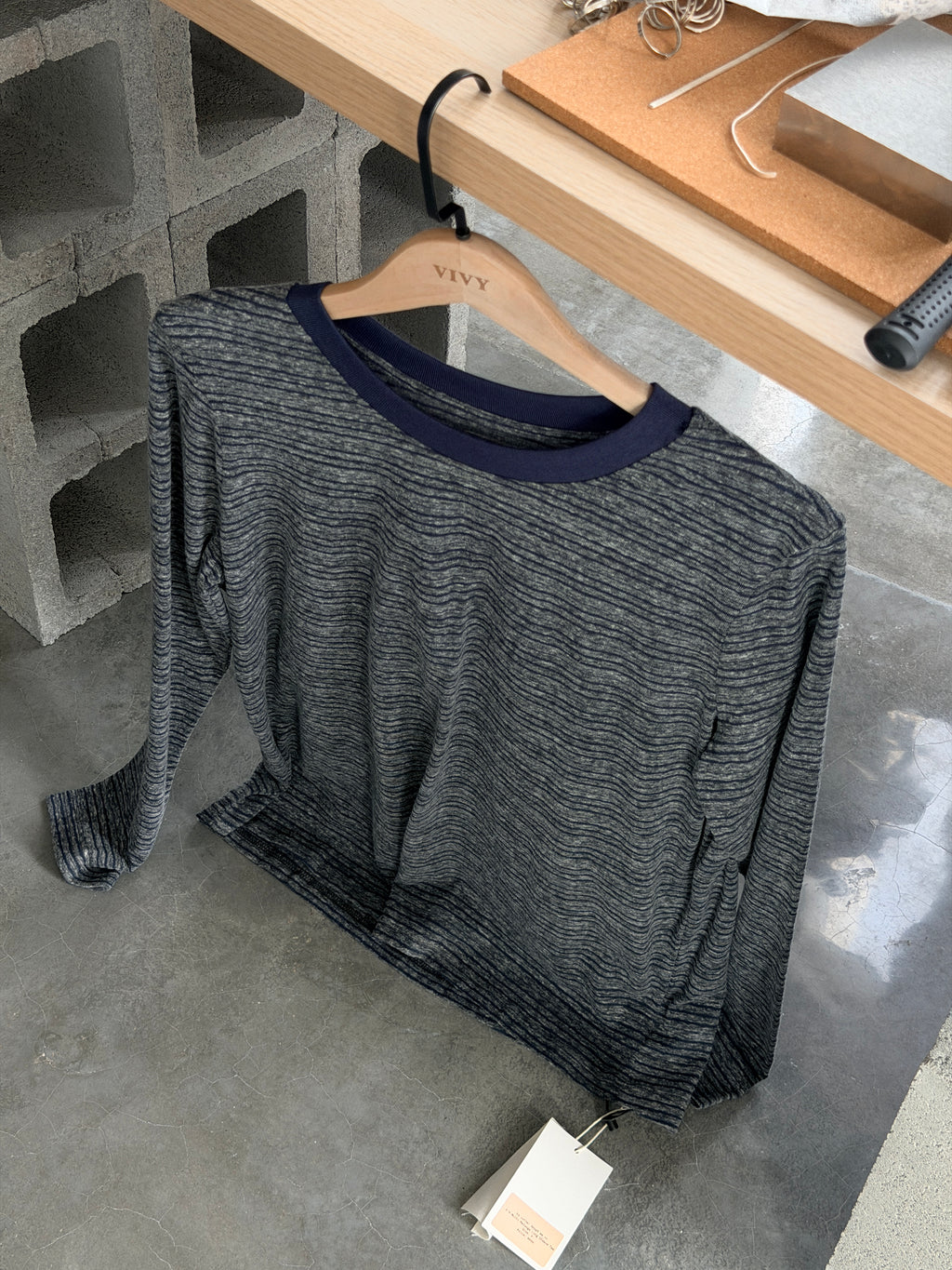 Multi-Melange Long Sleeve Tee