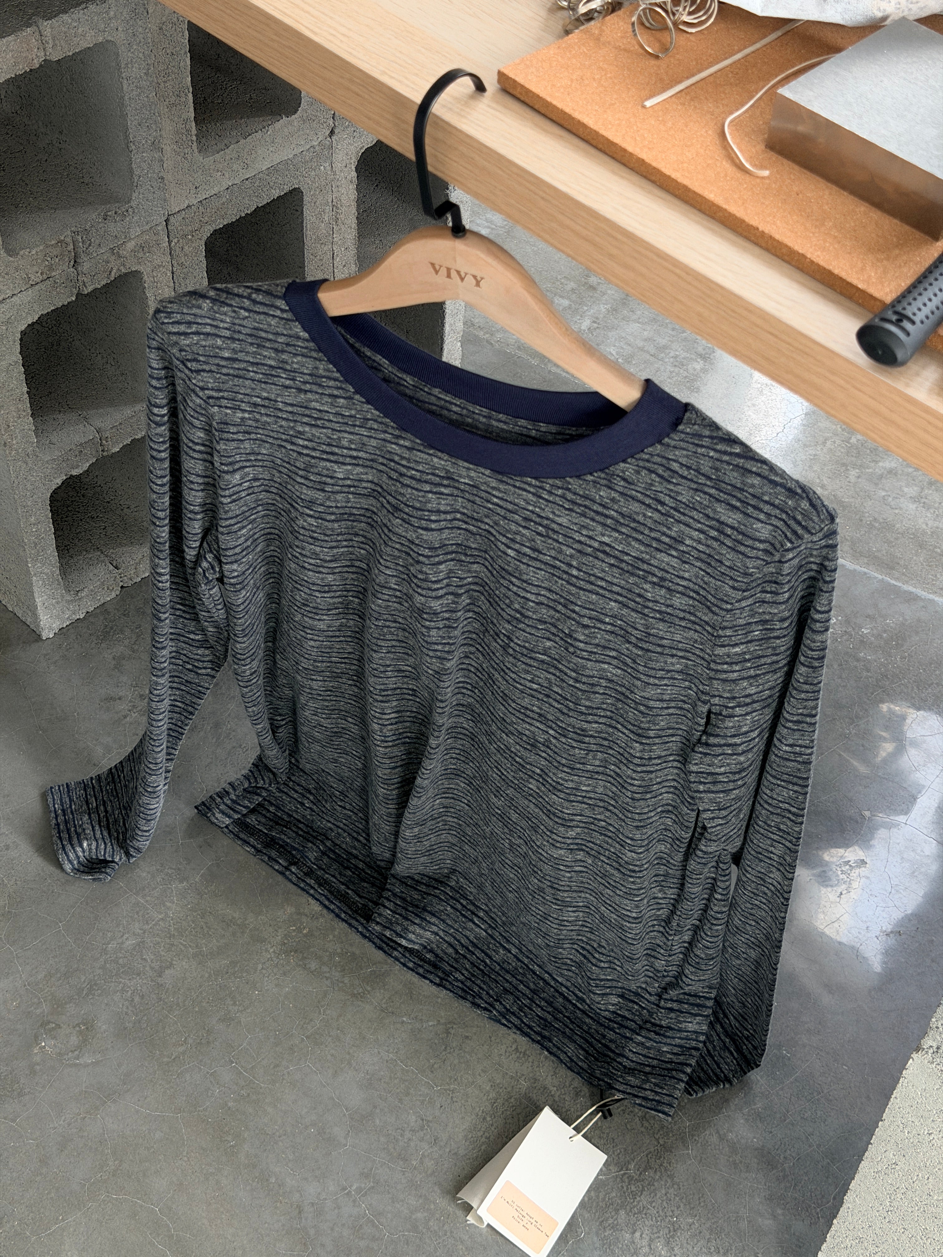 Multi-Melange Long Sleeve Tee
