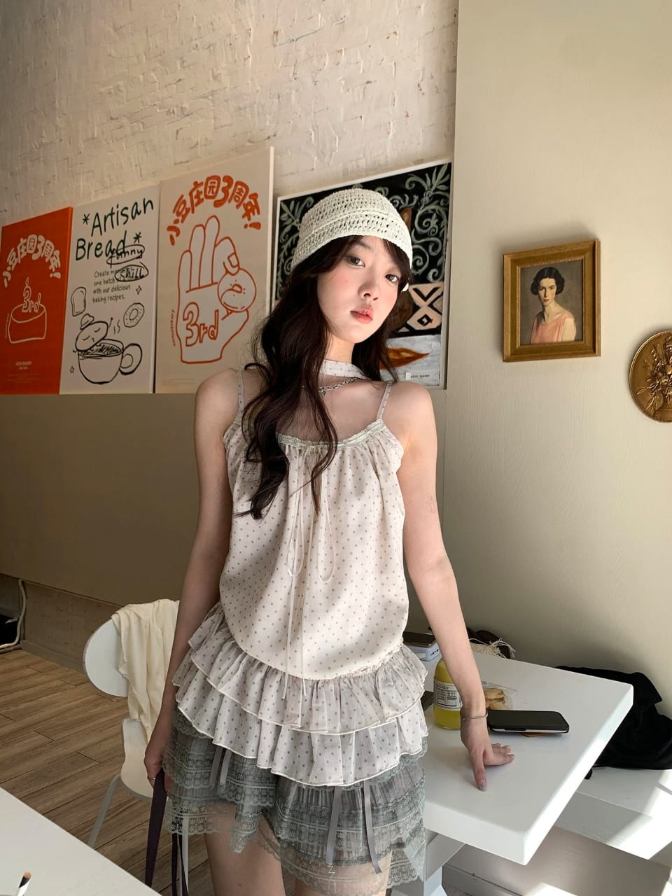Ruffle Polka Dot Cami