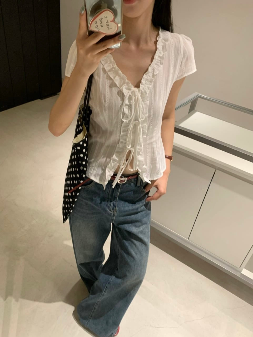 Ruffle Tie Blouse